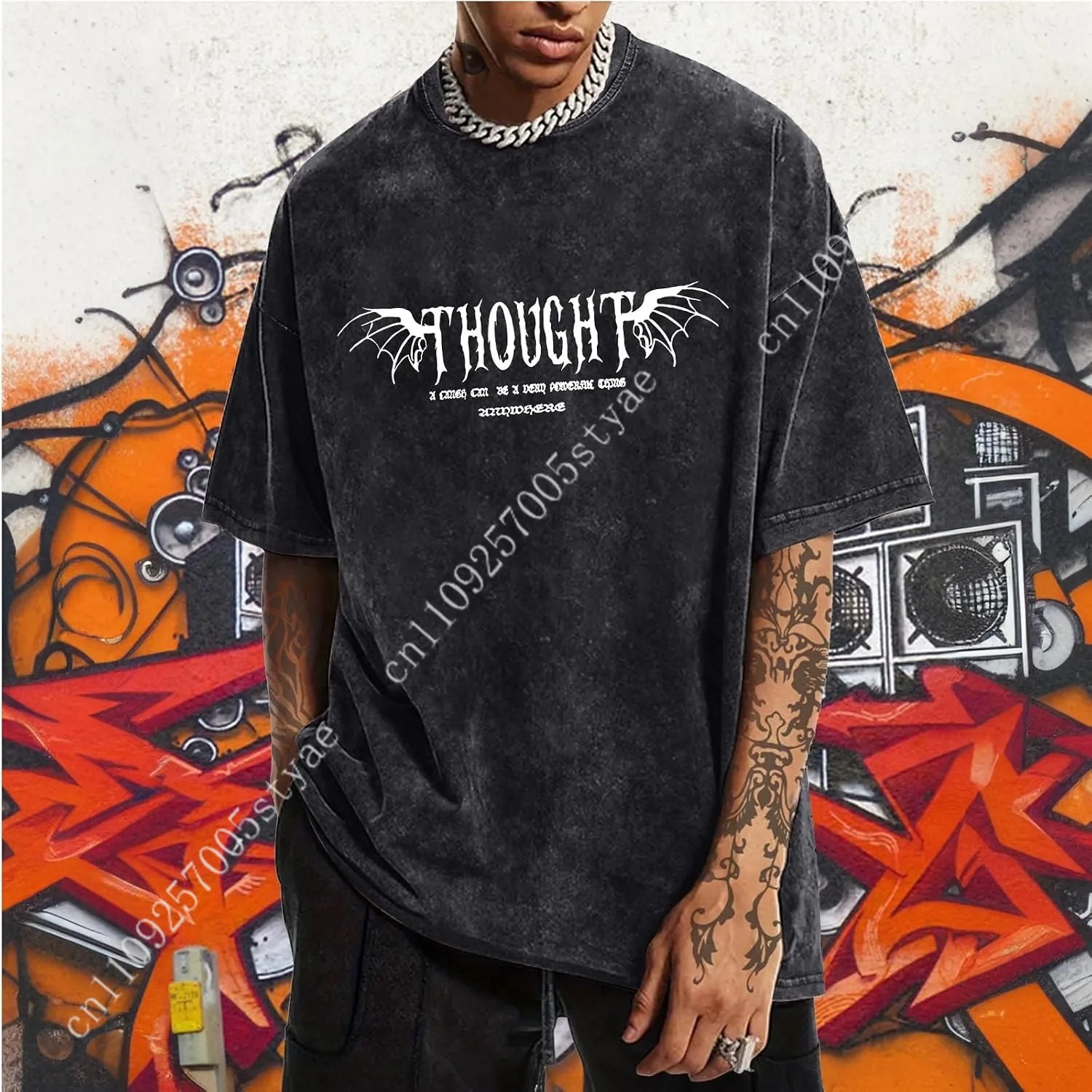 Herren Acid-Wash T-Shirt, Over – Acid Wash Vintage Graphic T Shirt Bewertung und Preis